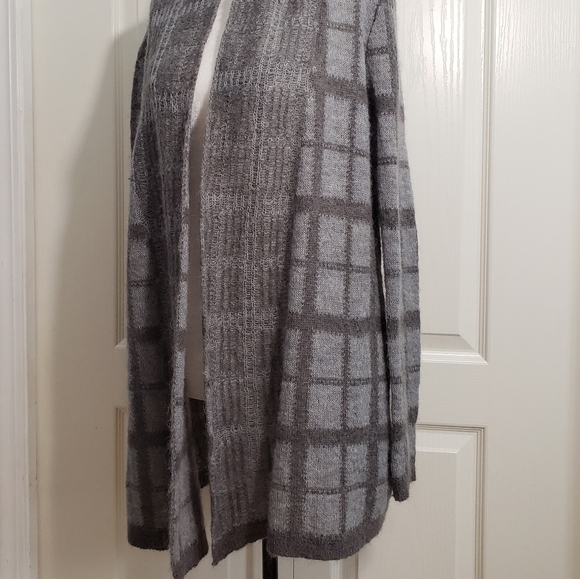 Gray Alpaca Wool Open Front Sweater Large - Picture 6 of 12